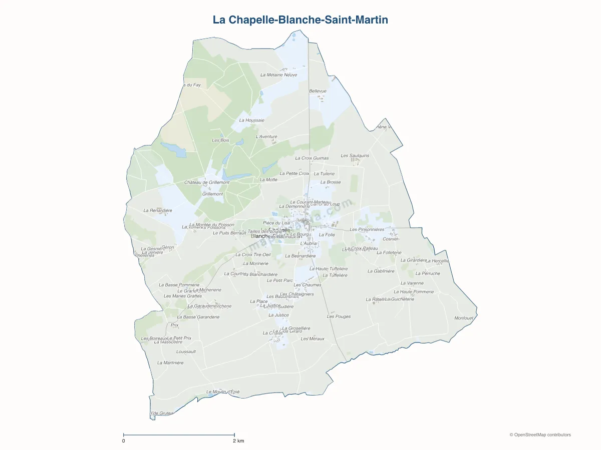 Carte de La Chapelle-Blanche-Saint-Martin à personnaliser