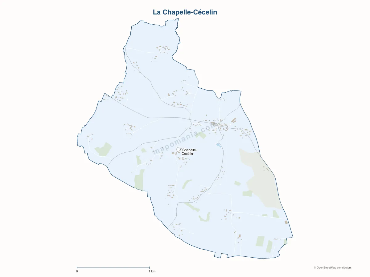 Carte de La Chapelle-Cécelin à personnaliser