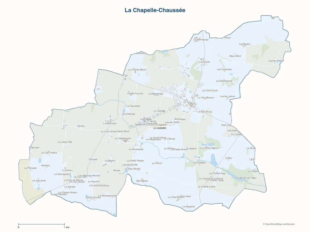 Carte de La Chapelle-Chaussée à personnaliser