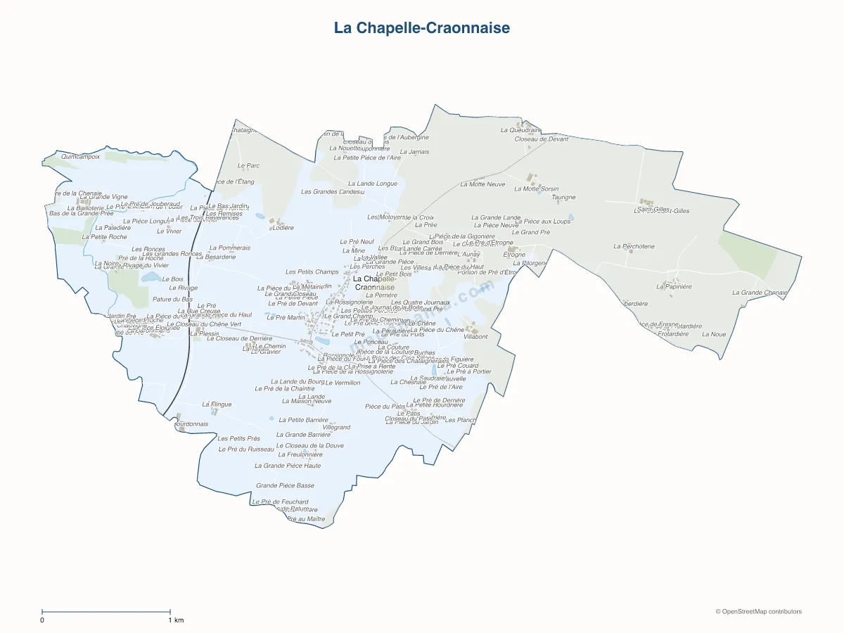 Carte de La Chapelle-Craonnaise à personnaliser