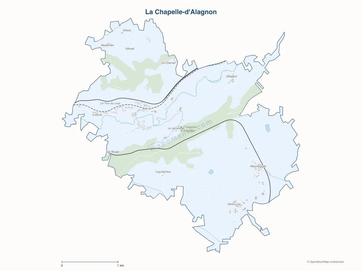 Carte de La Chapelle-d'Alagnon à personnaliser