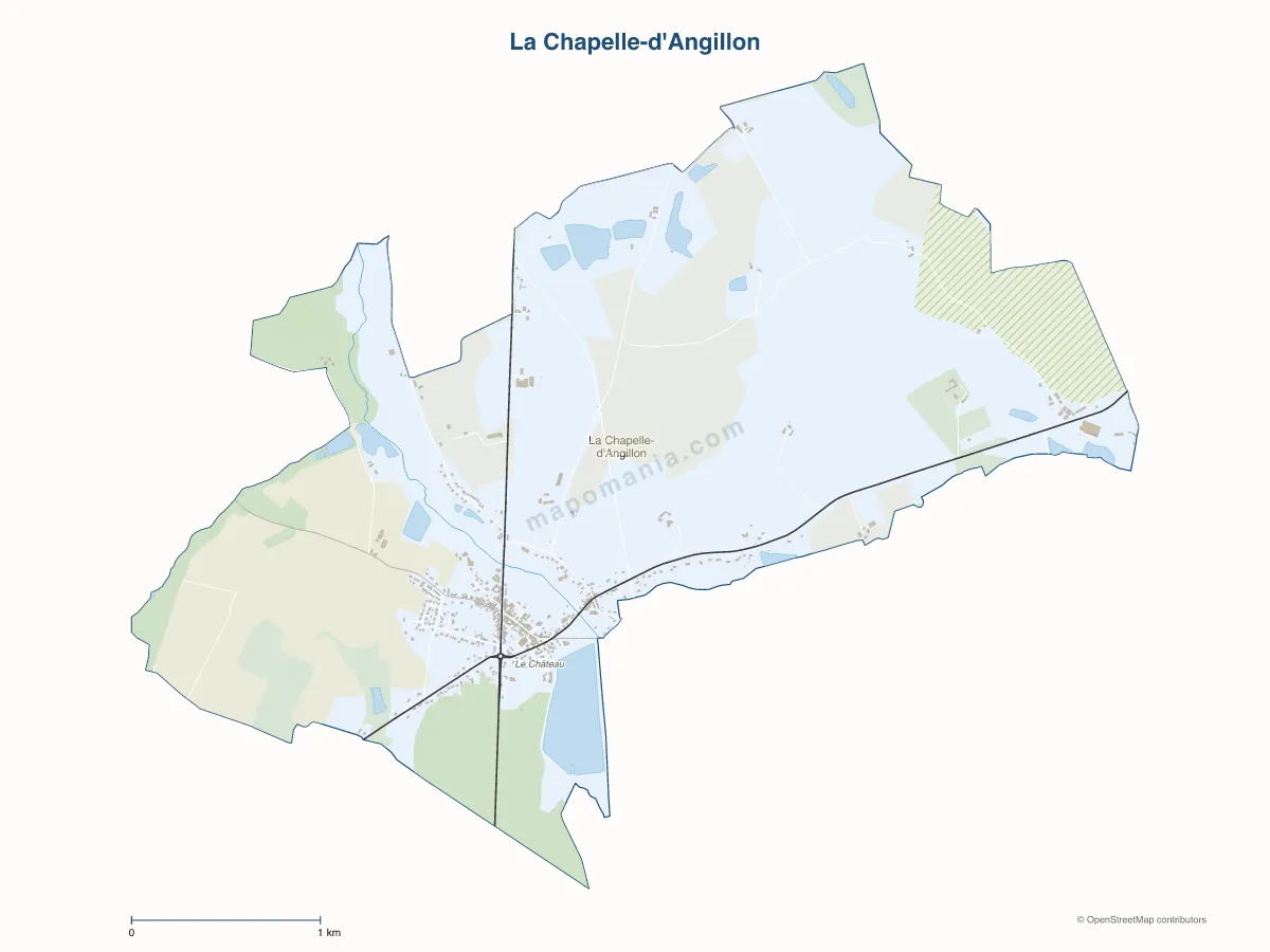 Carte de La Chapelle-d'Angillon à personnaliser