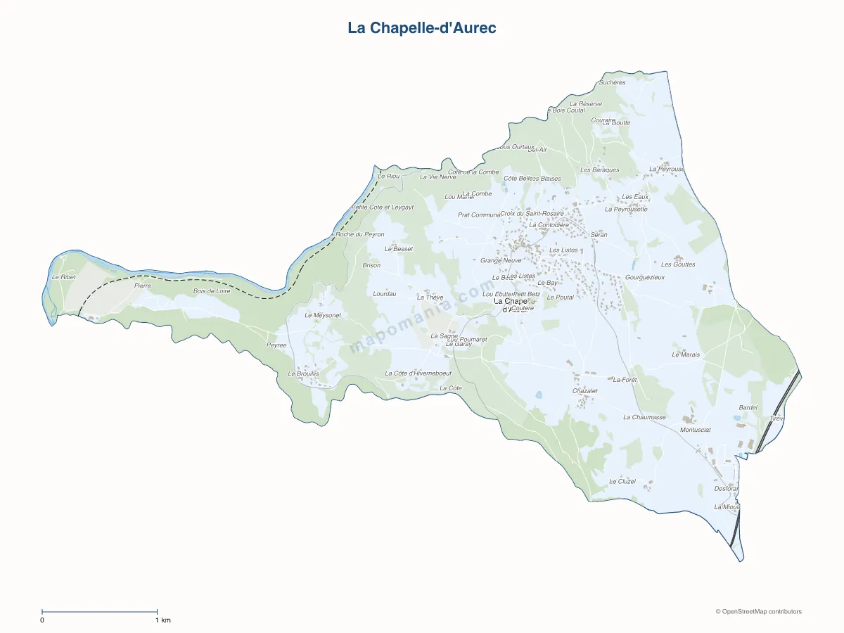 Carte de La Chapelle-d'Aurec à personnaliser