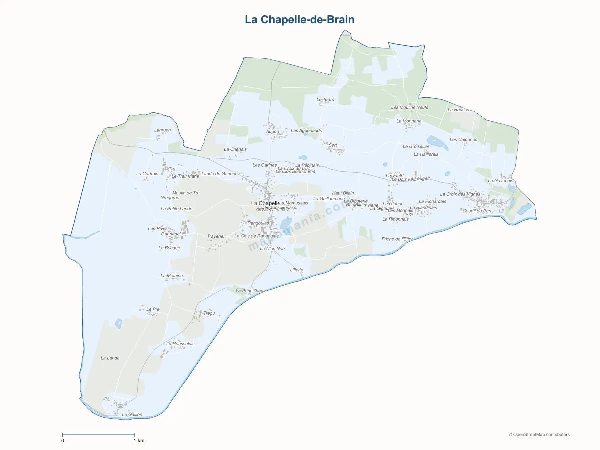 Carte de La Chapelle-de-Brain à personnaliser