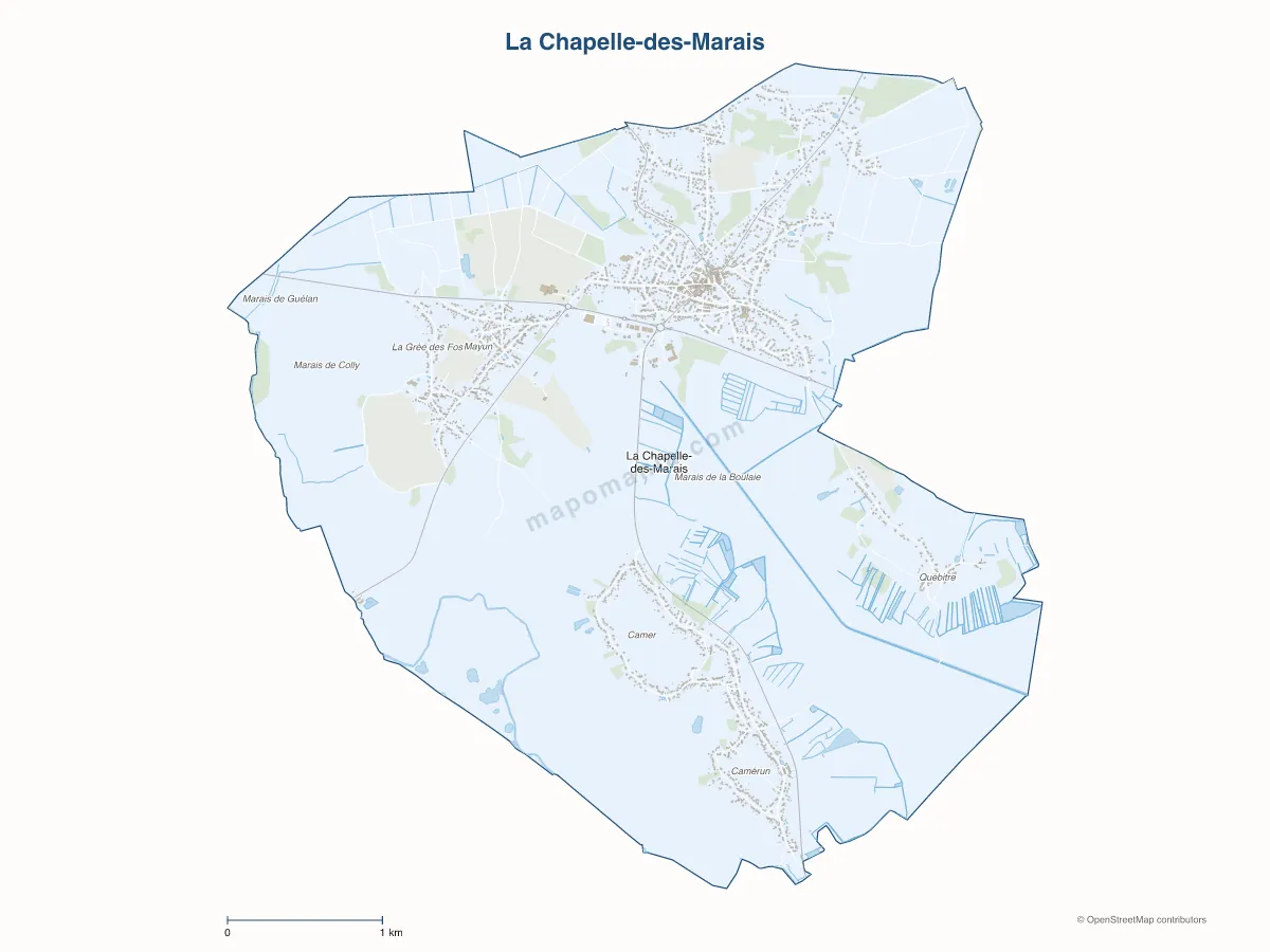 Carte de La Chapelle-des-Marais à personnaliser