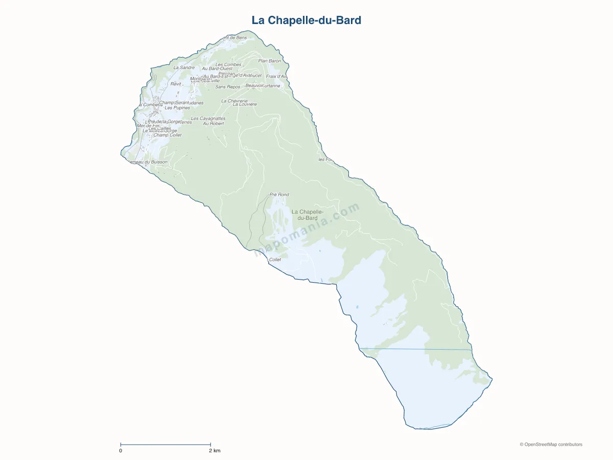 Carte de La Chapelle-du-Bard à personnaliser