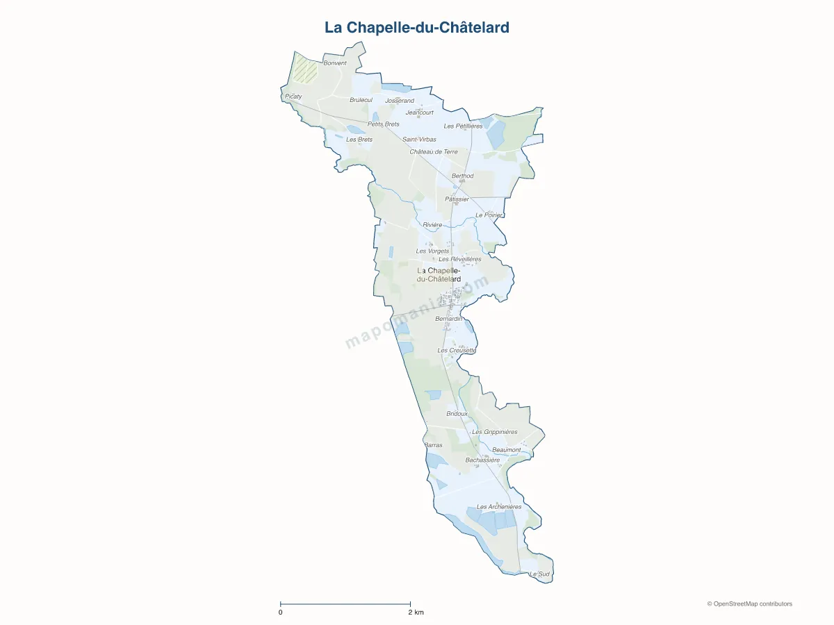 Carte de La Chapelle-du-Châtelard à personnaliser