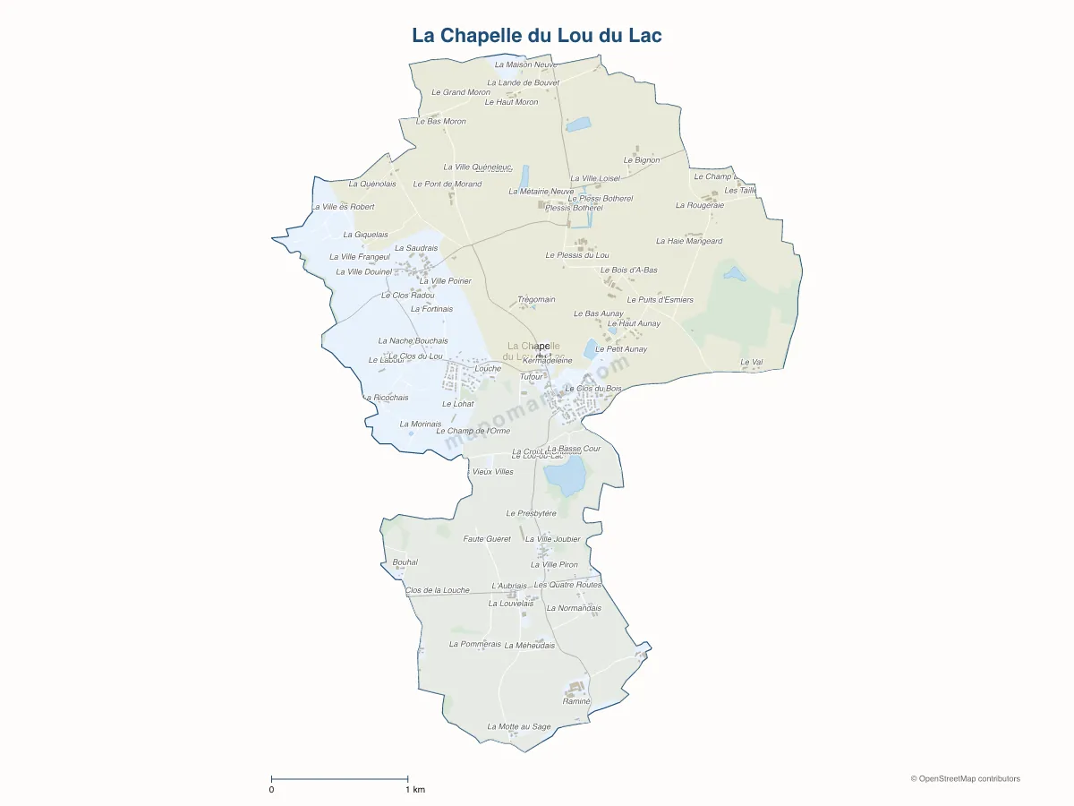 Carte de La Chapelle du Lou du Lac à personnaliser