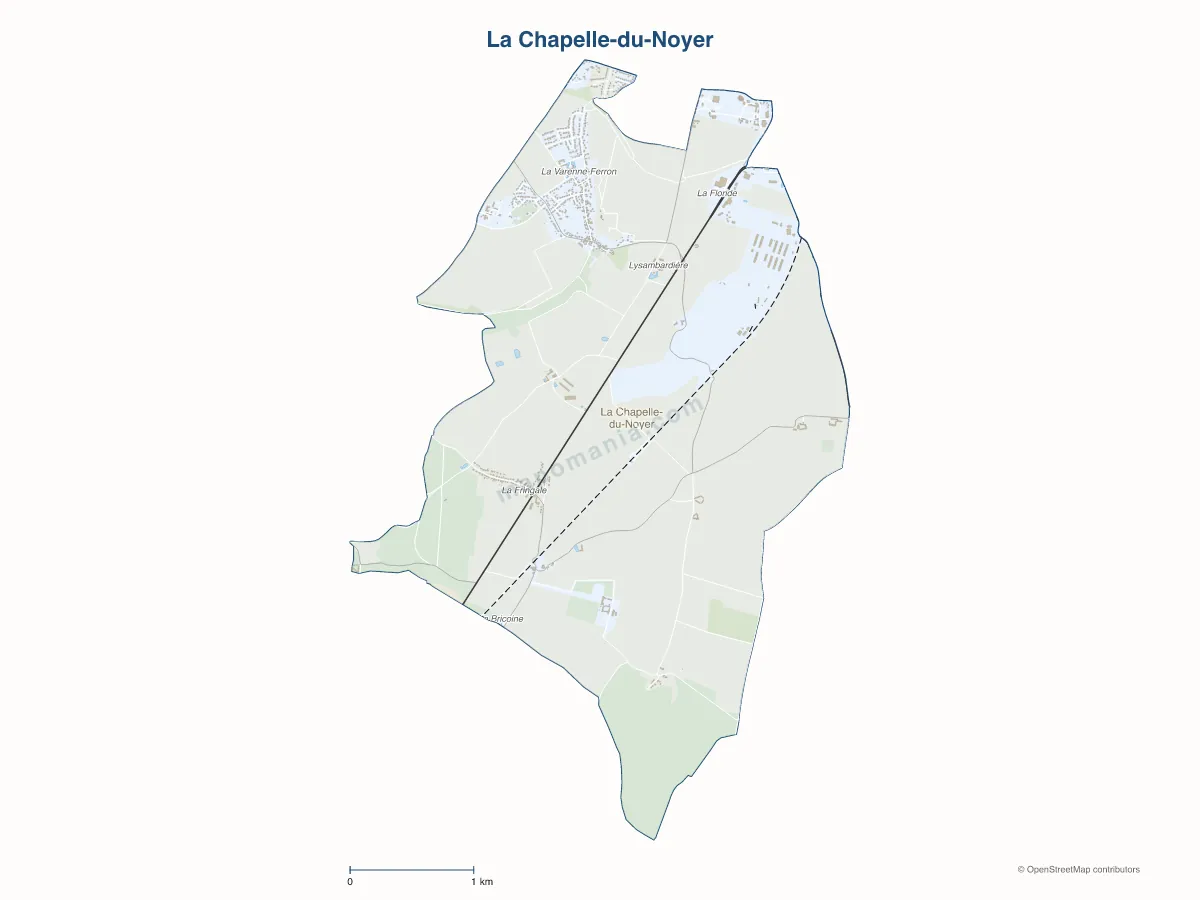 Carte de La Chapelle-du-Noyer à personnaliser