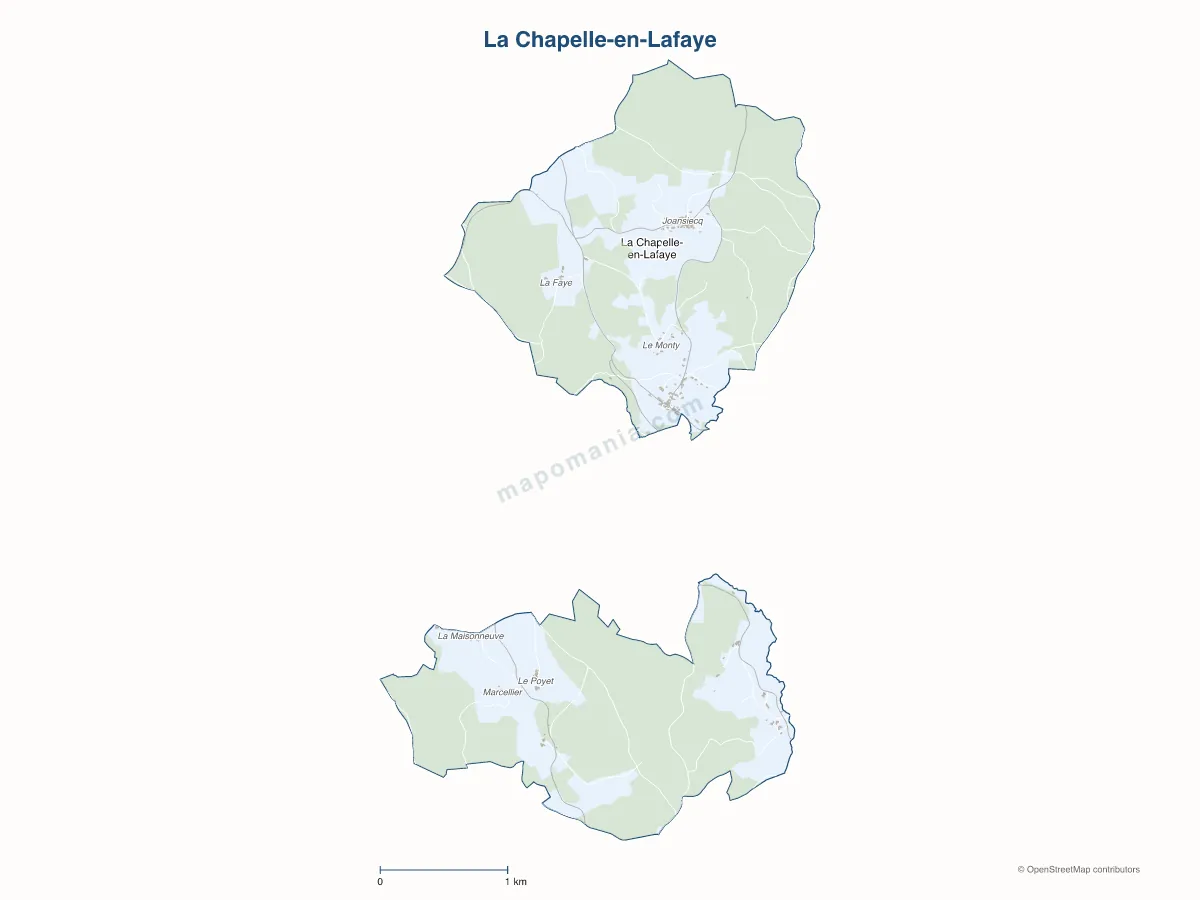Carte de La Chapelle-en-Lafaye à personnaliser