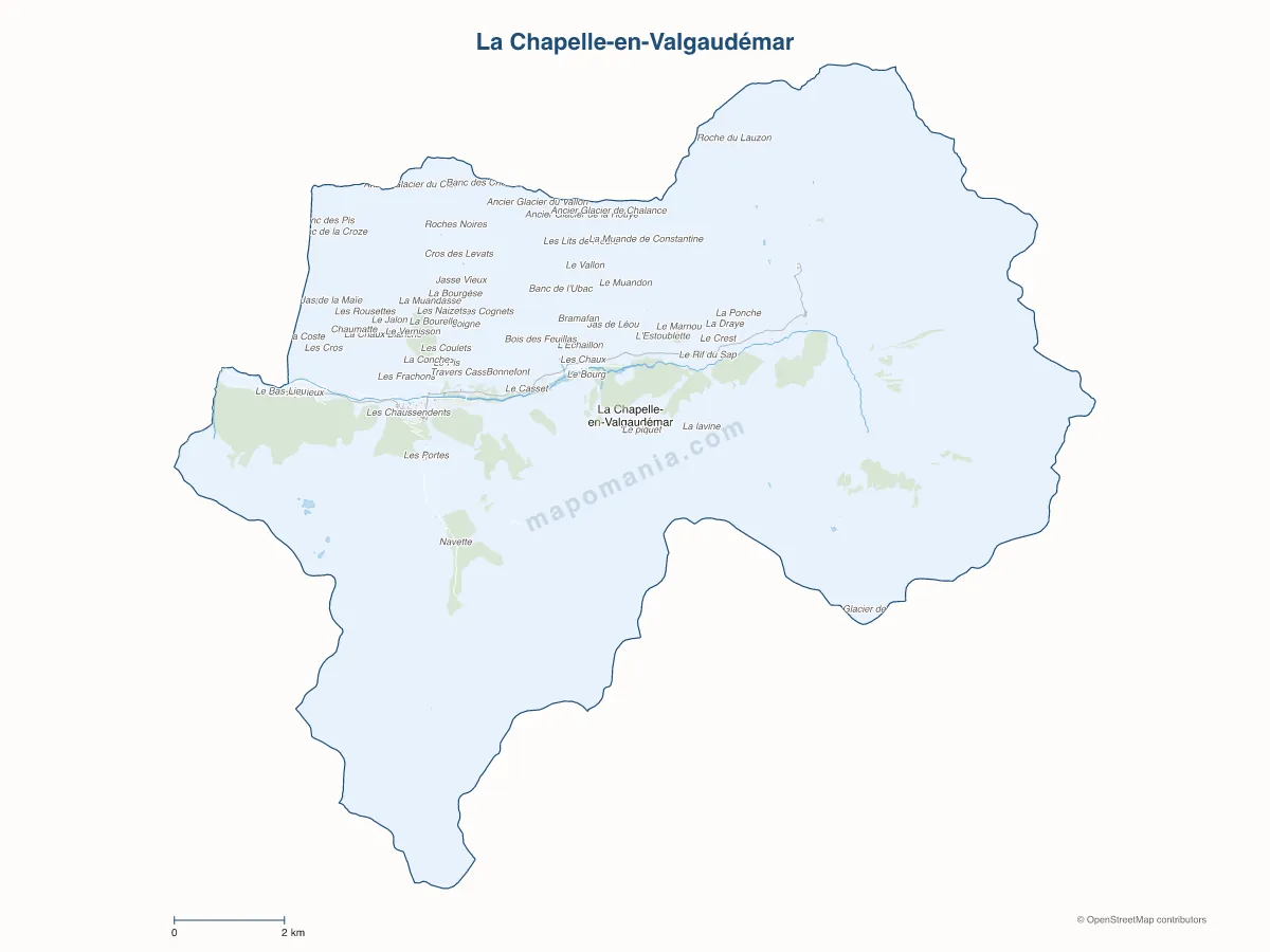 Carte de La Chapelle-en-Valgaudémar à personnaliser