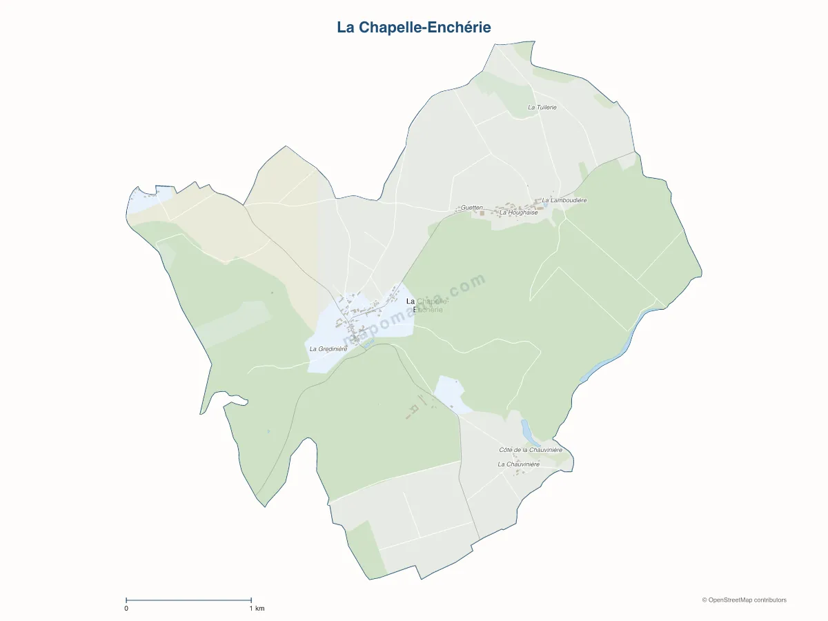 Carte de La Chapelle-Enchérie à personnaliser