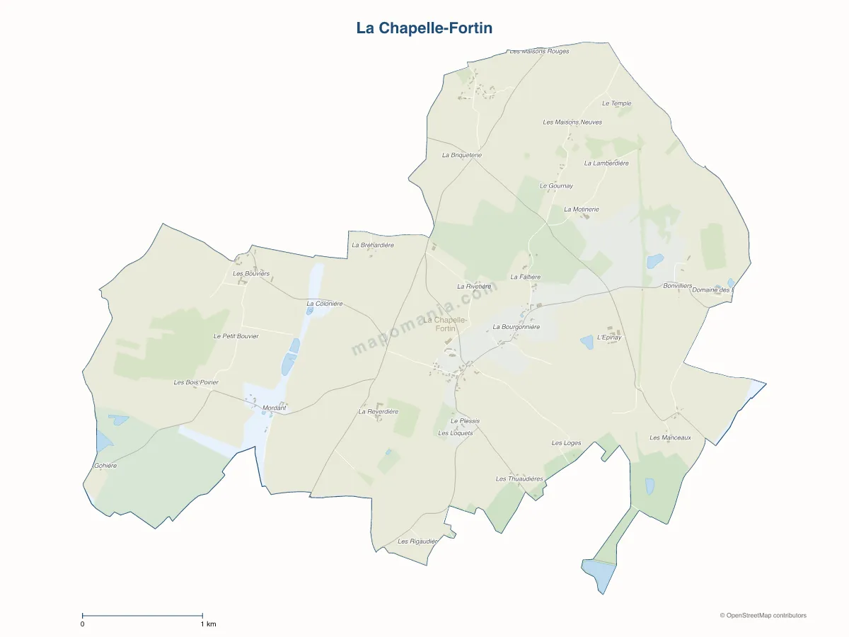 Carte de La Chapelle-Fortin à personnaliser