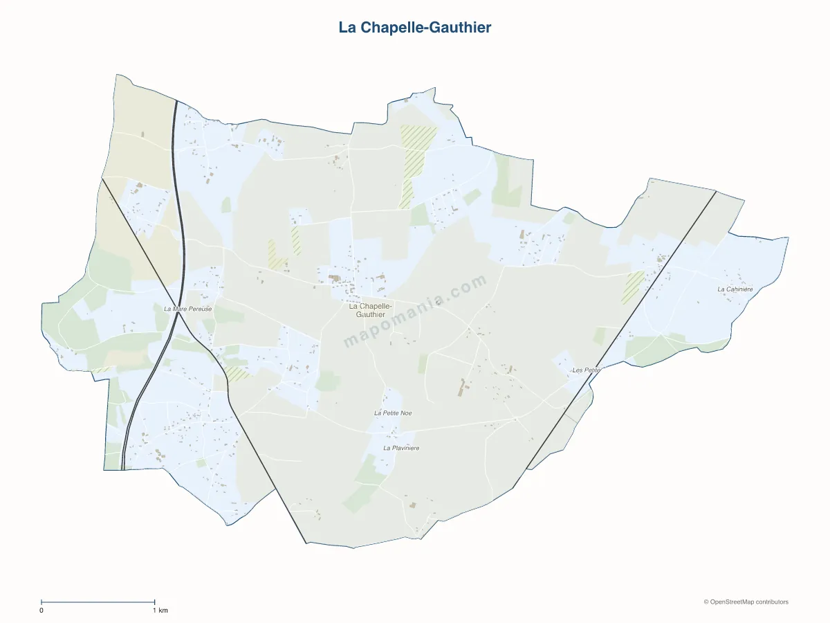 Carte de La Chapelle-Gauthier à personnaliser
