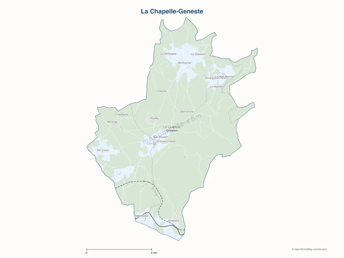 Carte de La Chapelle-Geneste à personnaliser