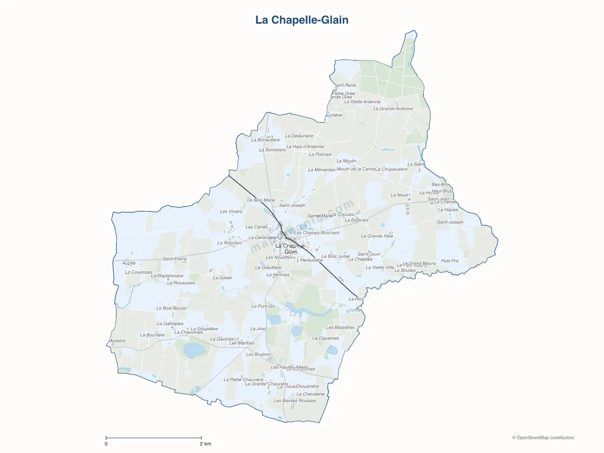 Carte de La Chapelle-Glain à personnaliser