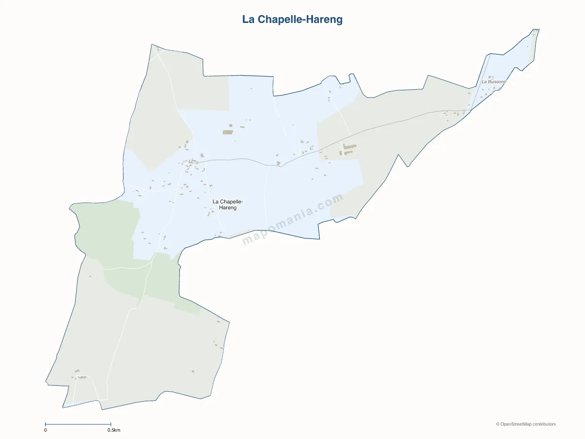 Carte de La Chapelle-Hareng à personnaliser