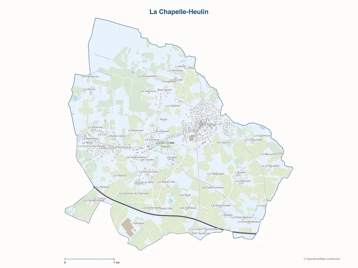 Carte de La Chapelle-Heulin à personnaliser