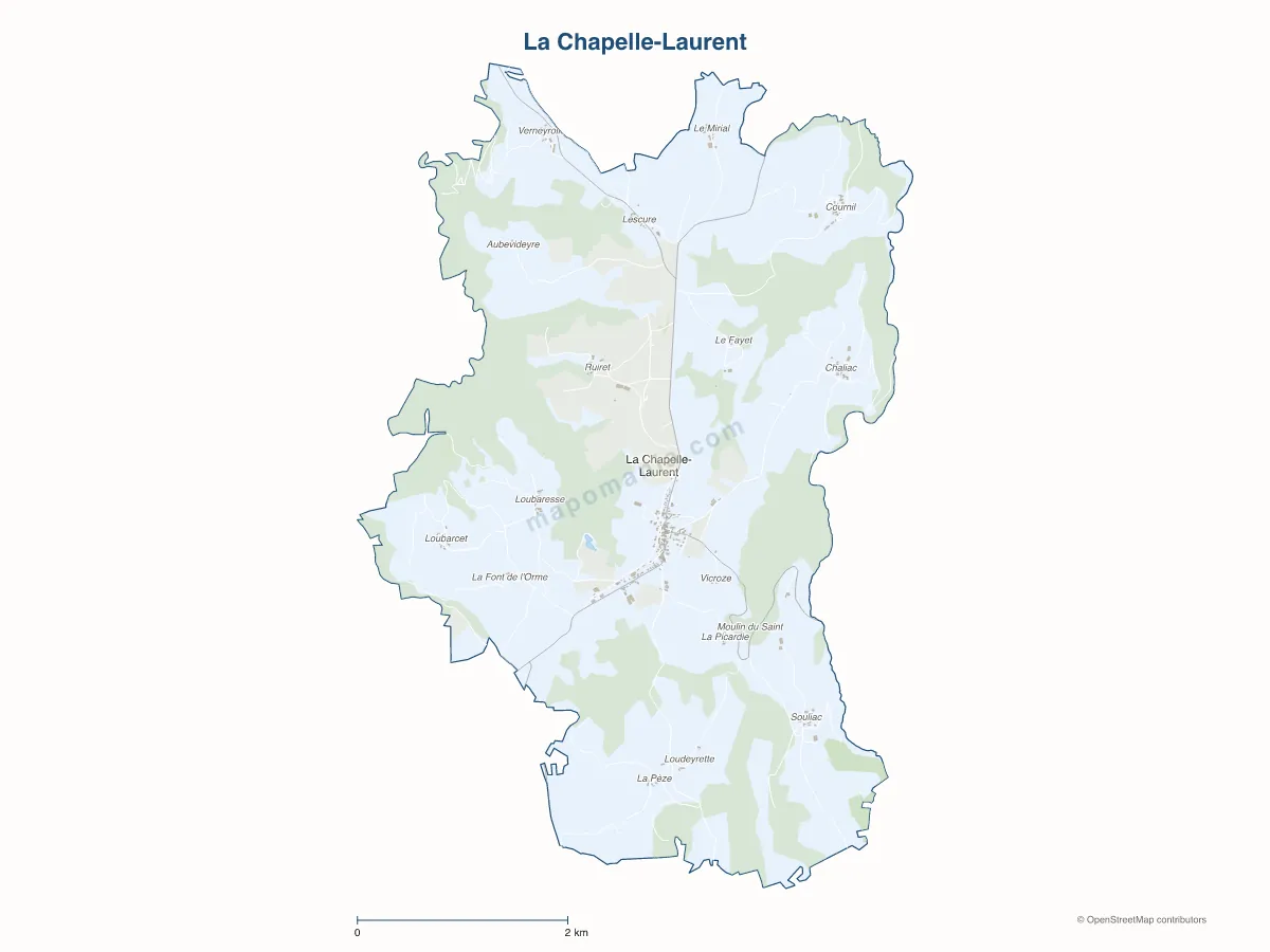 Carte de La Chapelle-Laurent à personnaliser