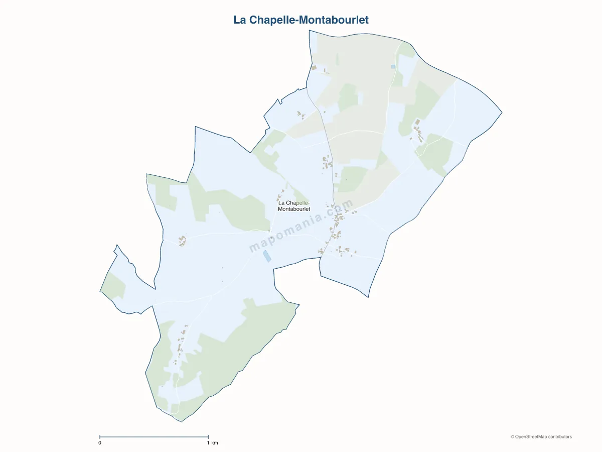 Carte de La Chapelle-Montabourlet à personnaliser