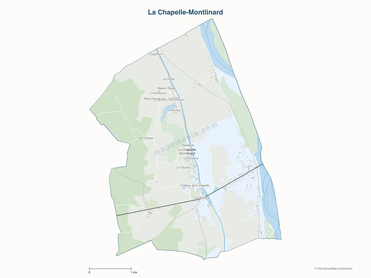 Carte de La Chapelle-Montlinard à personnaliser