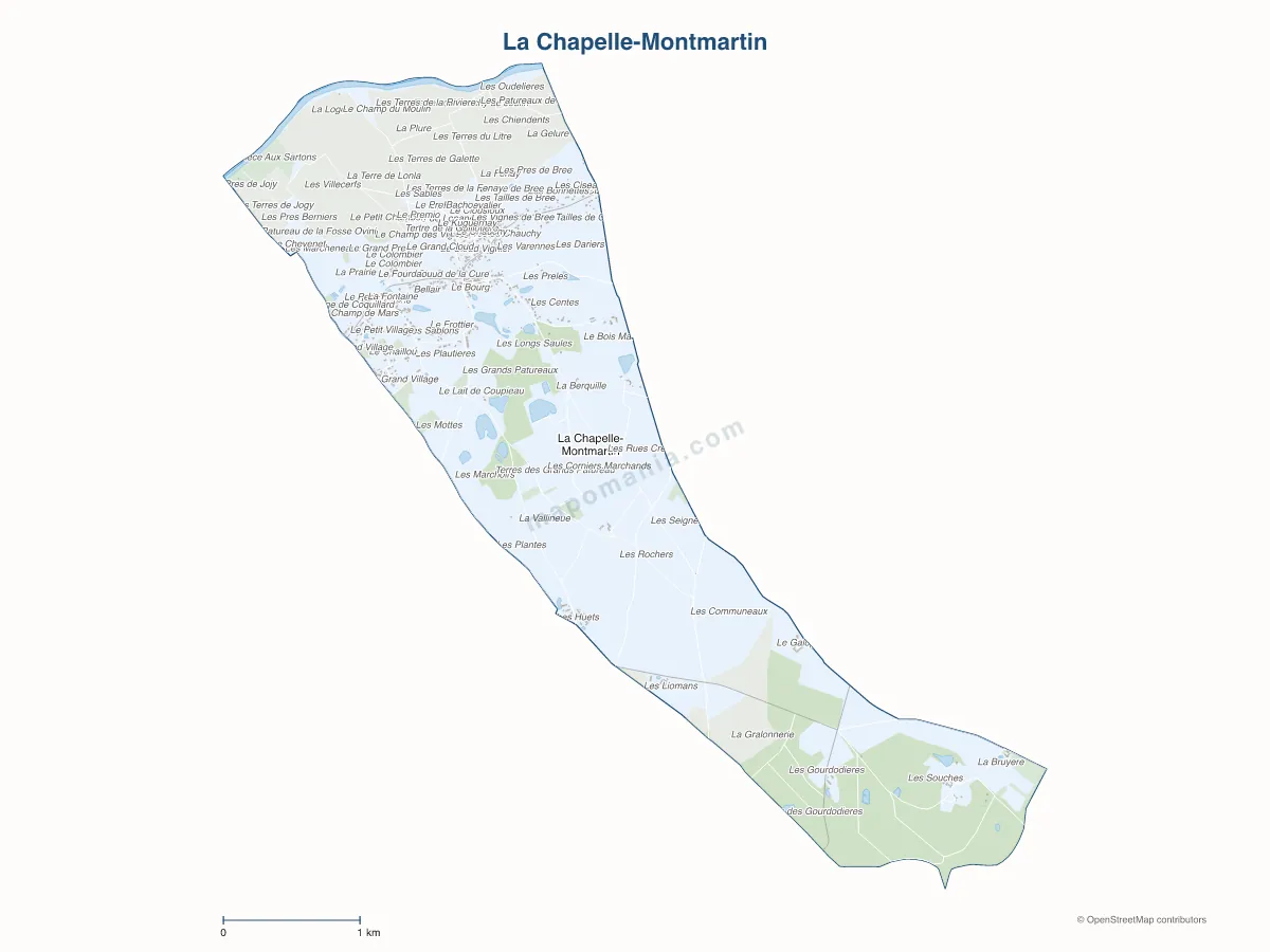 Carte de La Chapelle-Montmartin à personnaliser