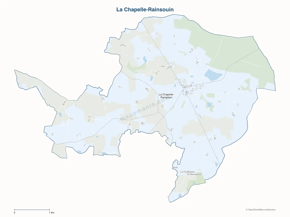 Carte de La Chapelle-Rainsouin à personnaliser