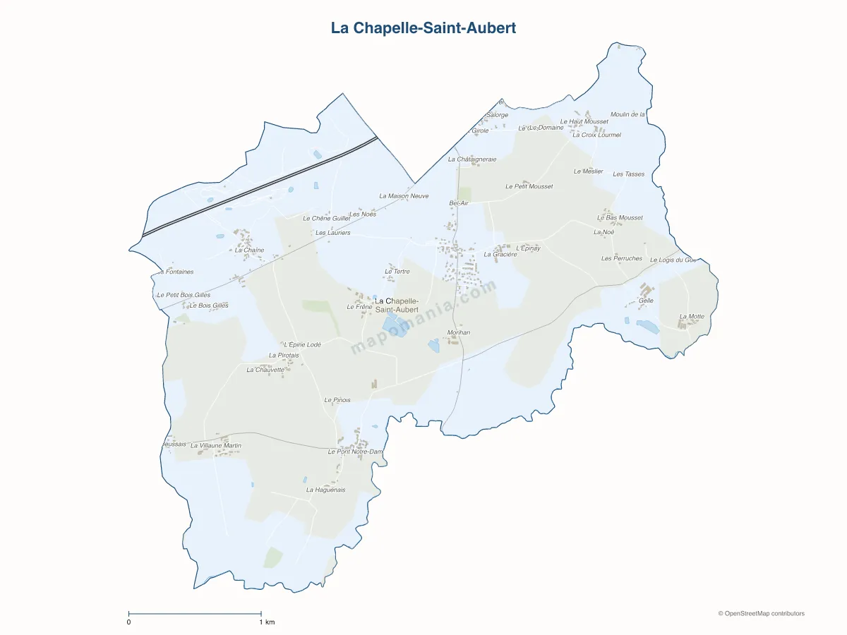 Carte de La Chapelle-Saint-Aubert à personnaliser