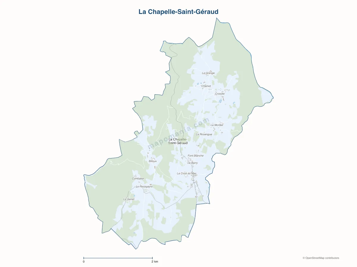 Carte de La Chapelle-Saint-Géraud à personnaliser