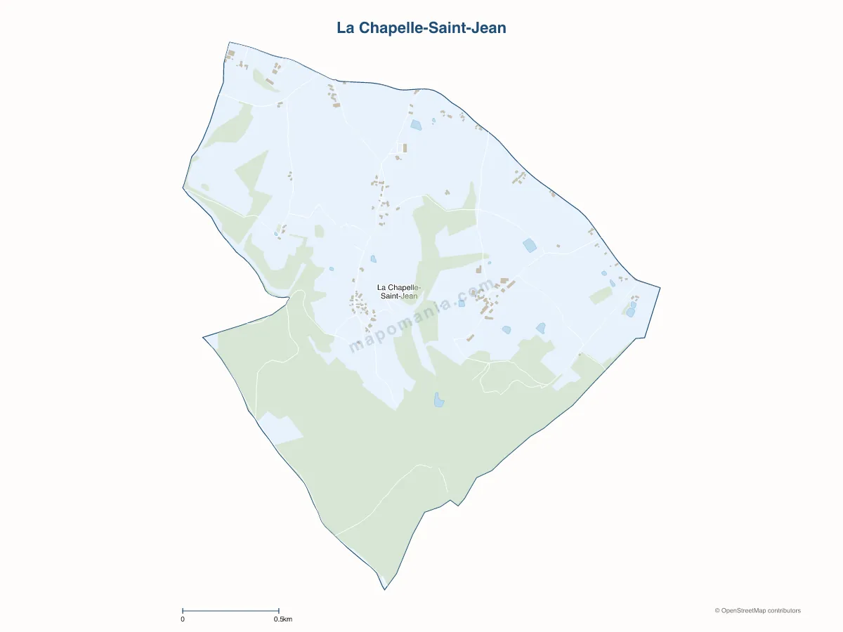 Carte de La Chapelle-Saint-Jean à personnaliser