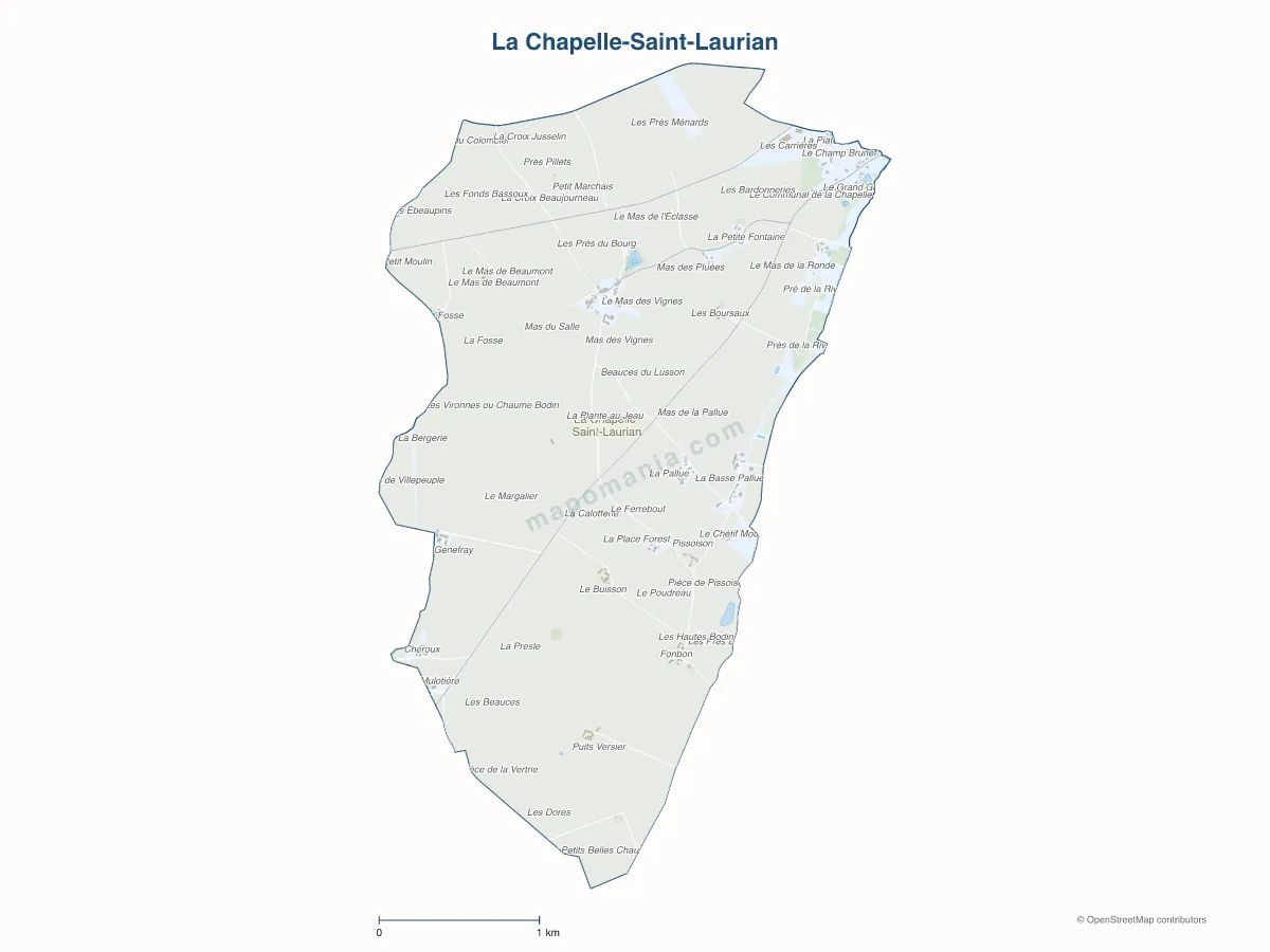 Carte de La Chapelle-Saint-Laurian à personnaliser