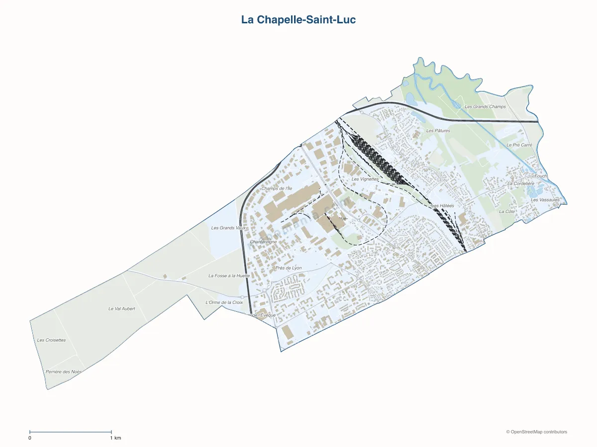 Carte de La Chapelle-Saint-Luc à personnaliser