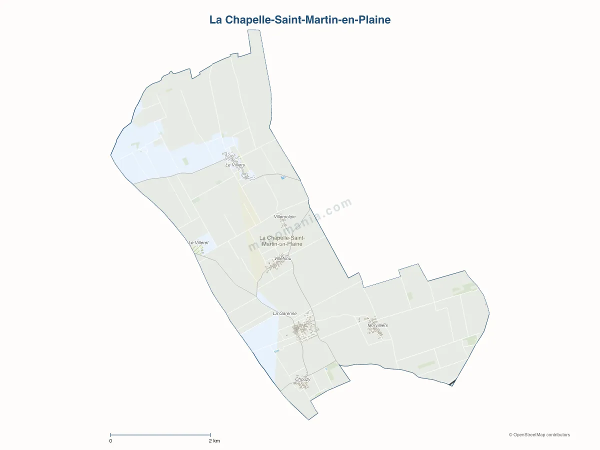 Carte de La Chapelle-Saint-Martin-en-Plaine à personnaliser
