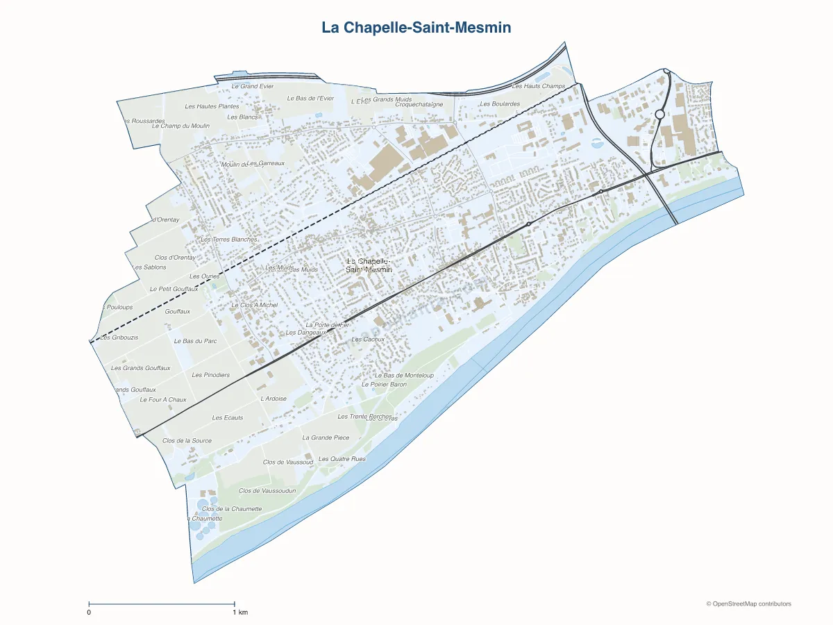 Carte de La Chapelle-Saint-Mesmin à personnaliser