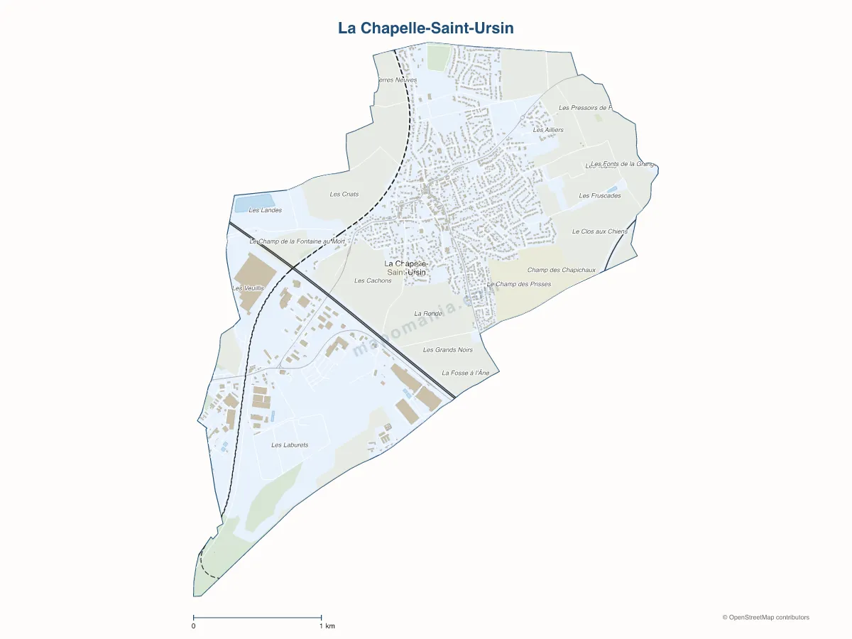 Carte de La Chapelle-Saint-Ursin à personnaliser
