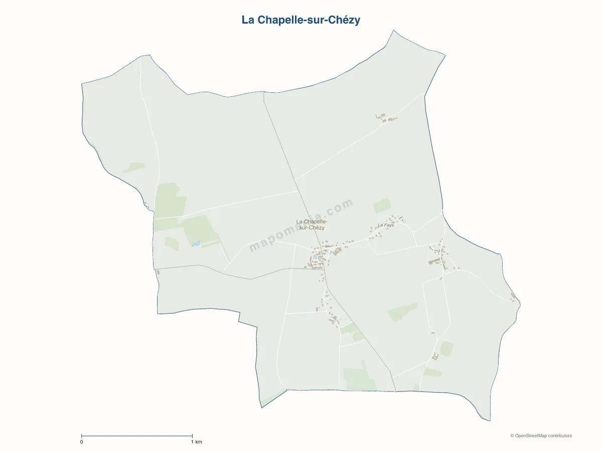 Carte de La Chapelle-sur-Chézy à personnaliser