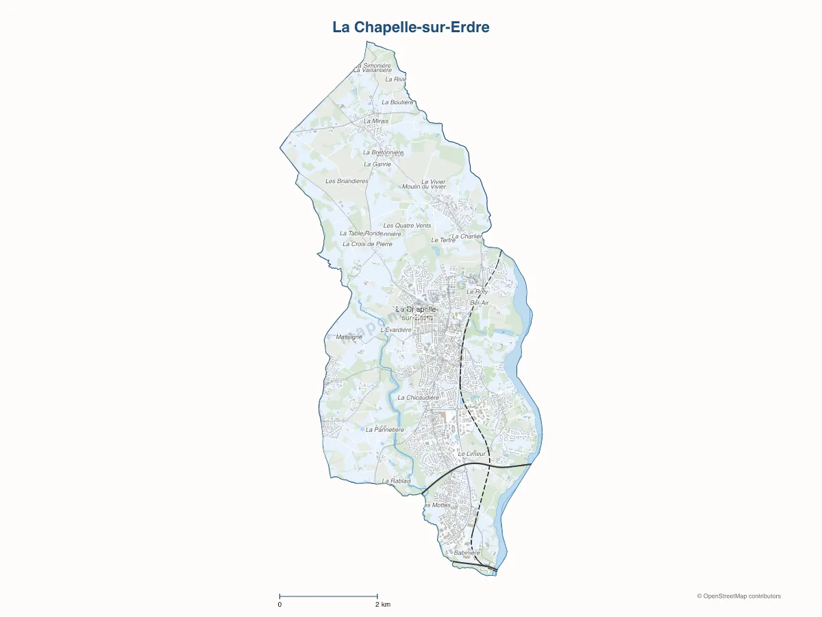 Carte de La Chapelle-sur-Erdre à personnaliser