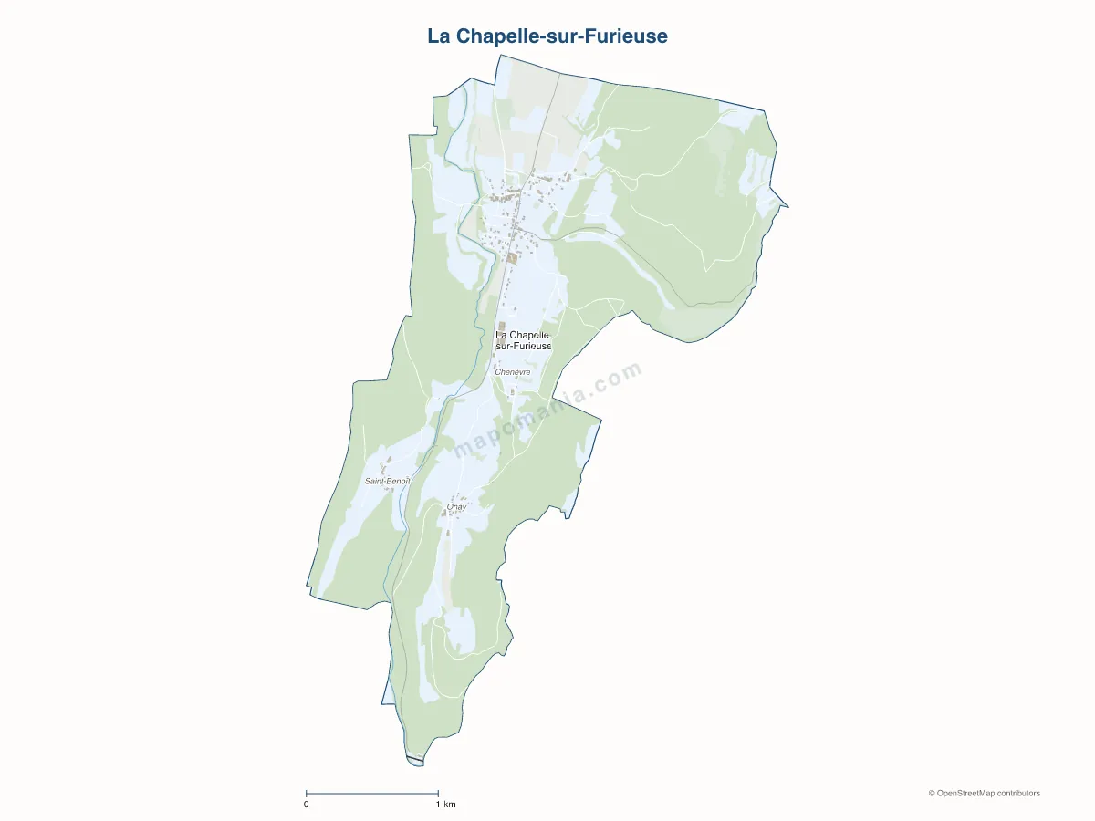 Carte de La Chapelle-sur-Furieuse à personnaliser