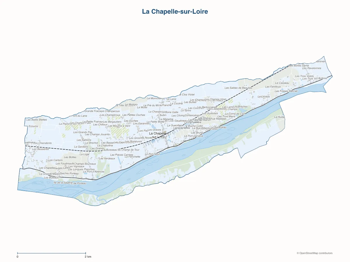 Carte de La Chapelle-sur-Loire à personnaliser