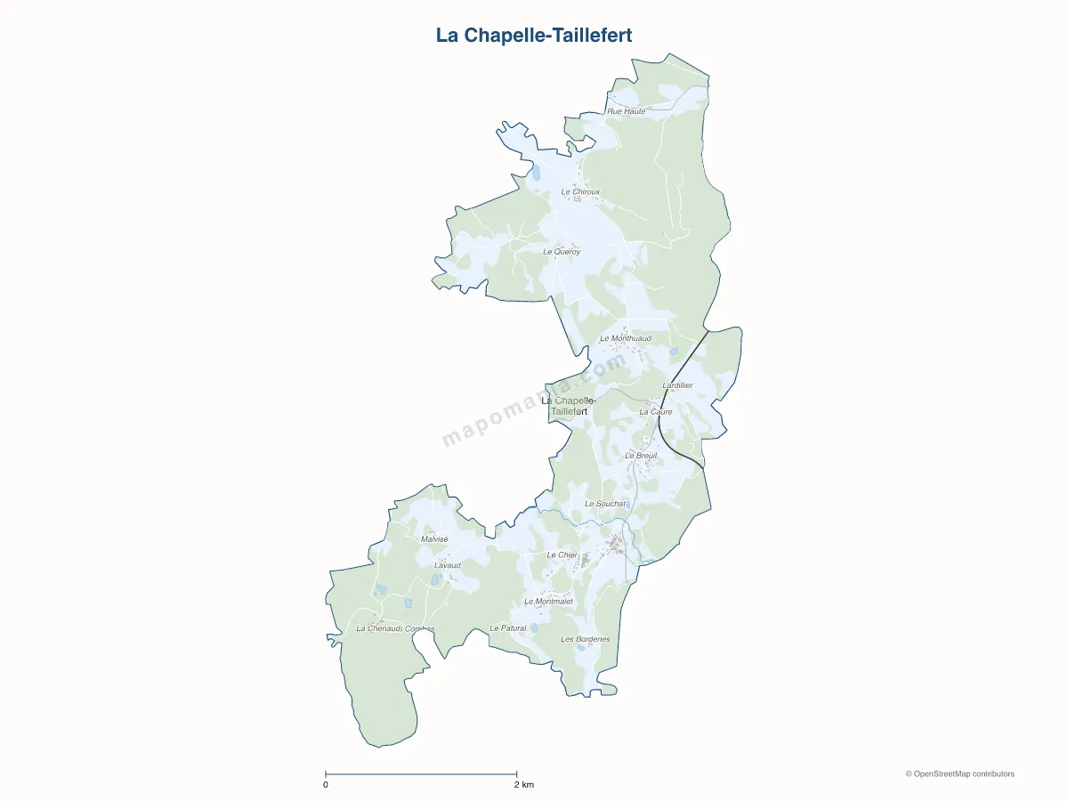 Carte de La Chapelle-Taillefert à personnaliser
