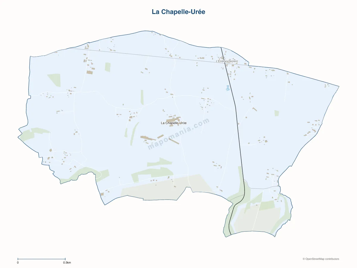 Carte de La Chapelle-Urée à personnaliser
