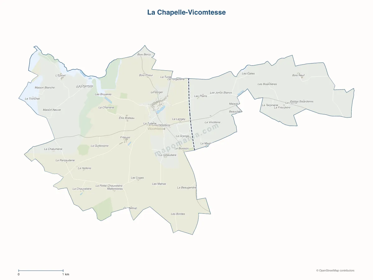 Carte de La Chapelle-Vicomtesse à personnaliser