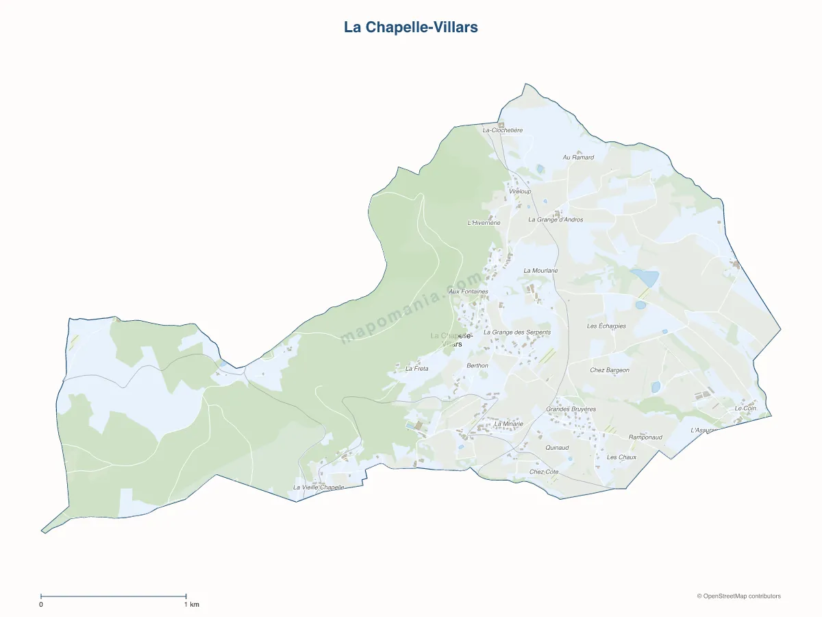 Carte de La Chapelle-Villars à personnaliser