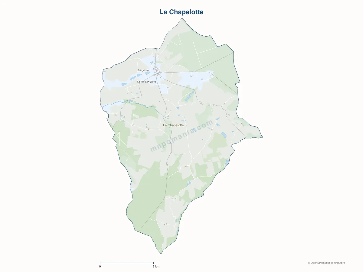 Carte de La Chapelotte à personnaliser