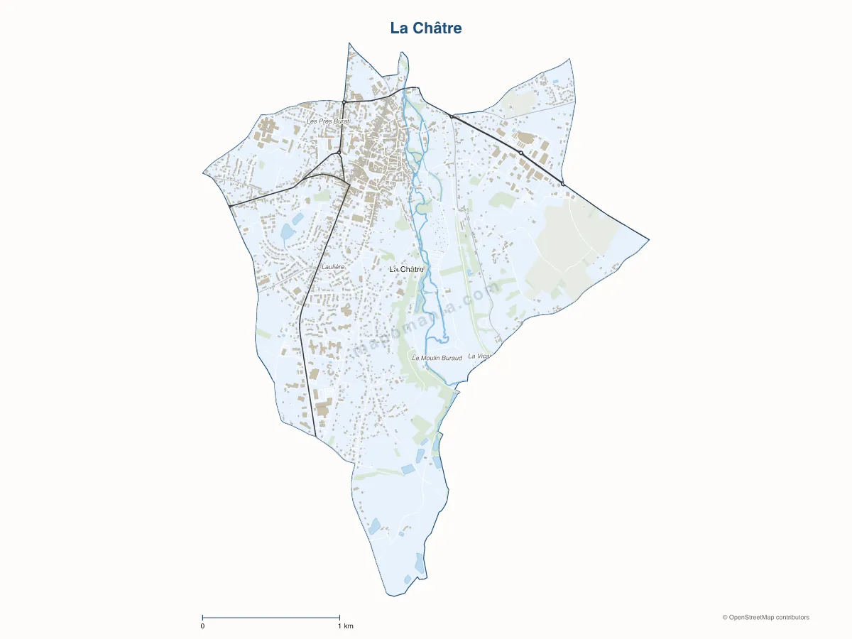 Carte de La Châtre à personnaliser