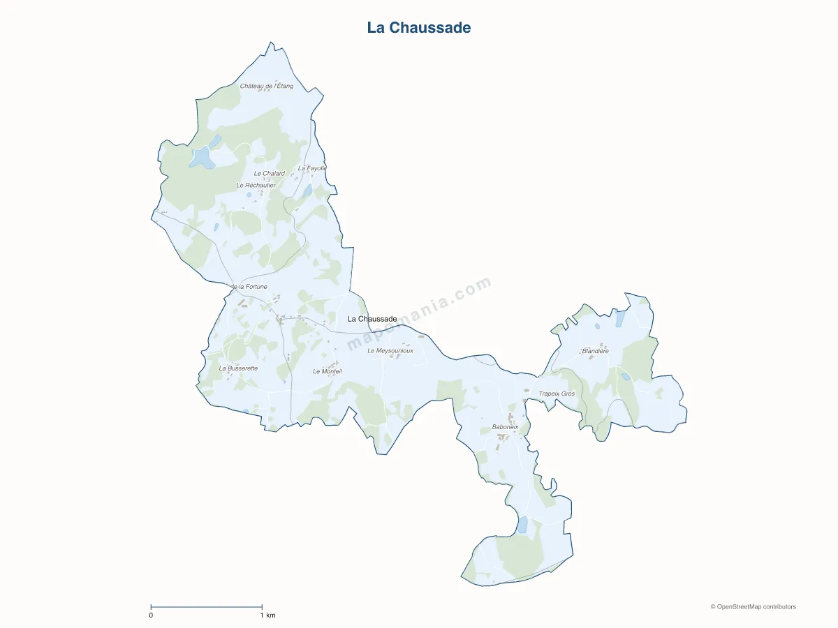 Carte de La Chaussade à personnaliser