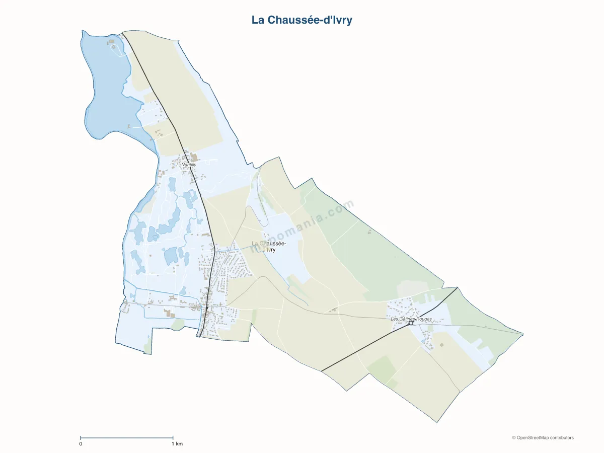 Carte de La Chaussée-d'Ivry à personnaliser