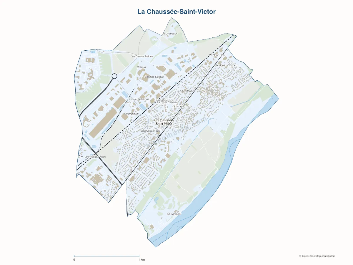 Carte de La Chaussée-Saint-Victor à personnaliser