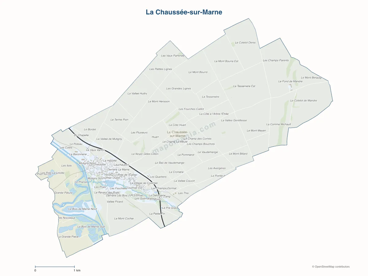 Carte de La Chaussée-sur-Marne à personnaliser
