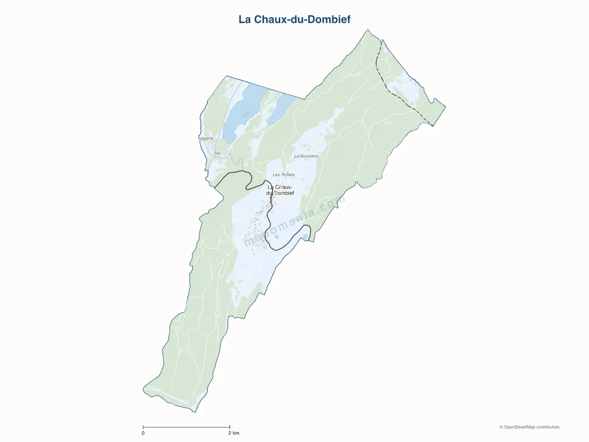Carte de La Chaux-du-Dombief à personnaliser